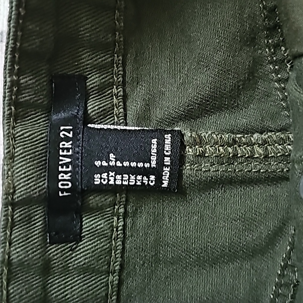 Forever 21 Olive Green Button-Front Midi Skirt - Picture 3 of 7